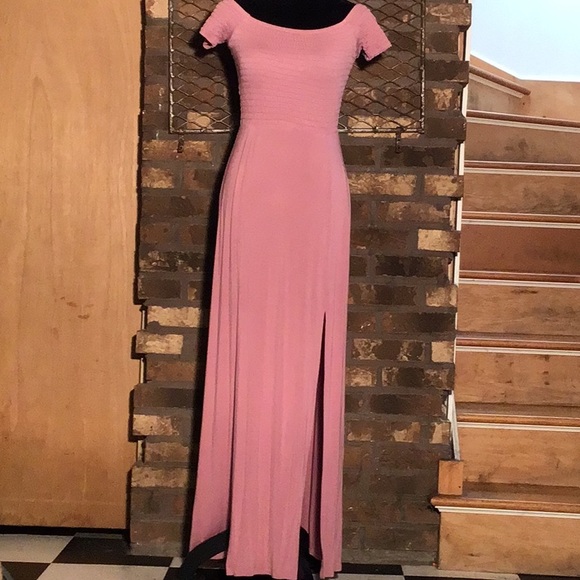 Express Dresses & Skirts - Express maxi dress blush pink double slit shoulders up or down XS